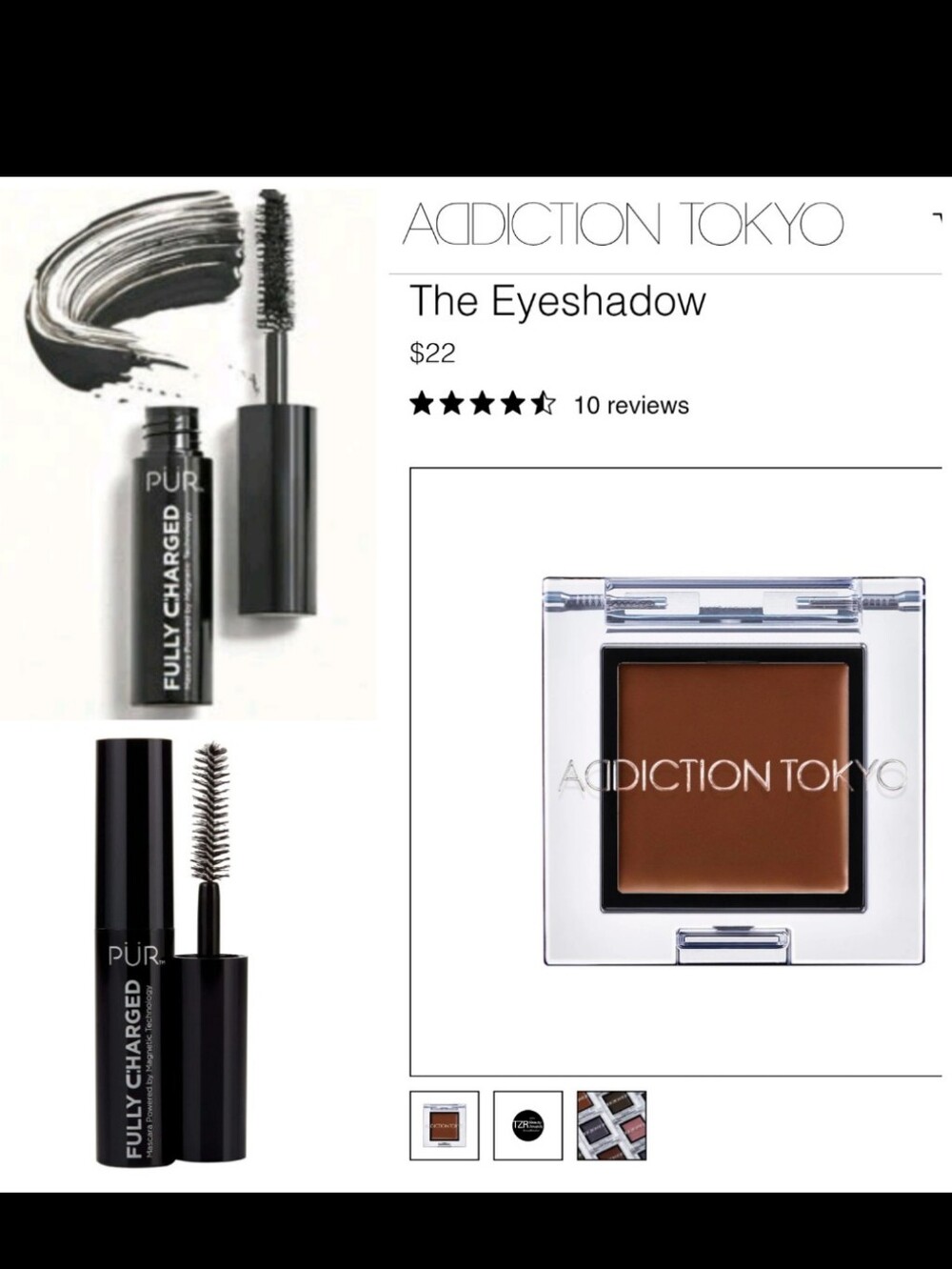 Addiction, PUR Eyeshadow, Mascara Lot